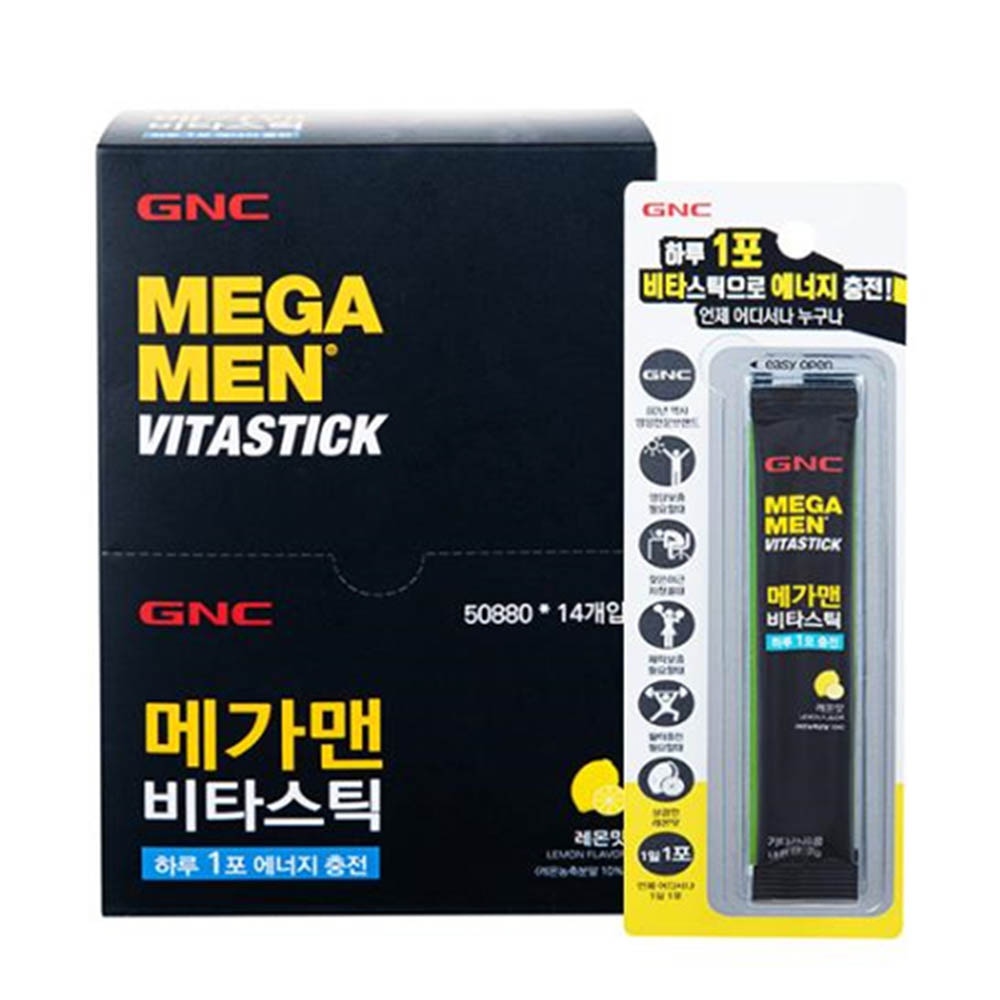 GNC 메가맨 비타스틱 14포 (레몬맛)